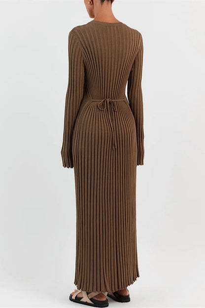 Amora™ Antonia Rib Flare Maxi Örgü Elbise