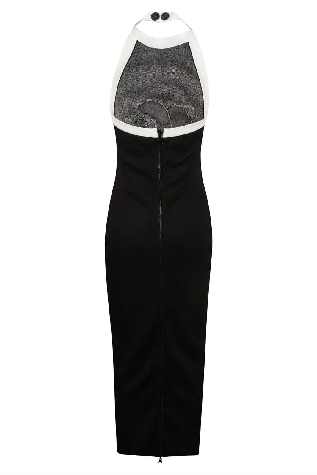 Amora™ Darlene Halter Çiçekli Açık Sırt Midi Örgü Elbise