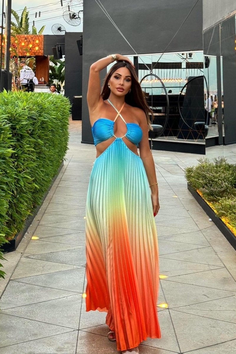 Amora™ Belle Gradient Pileli Uzun Elbise