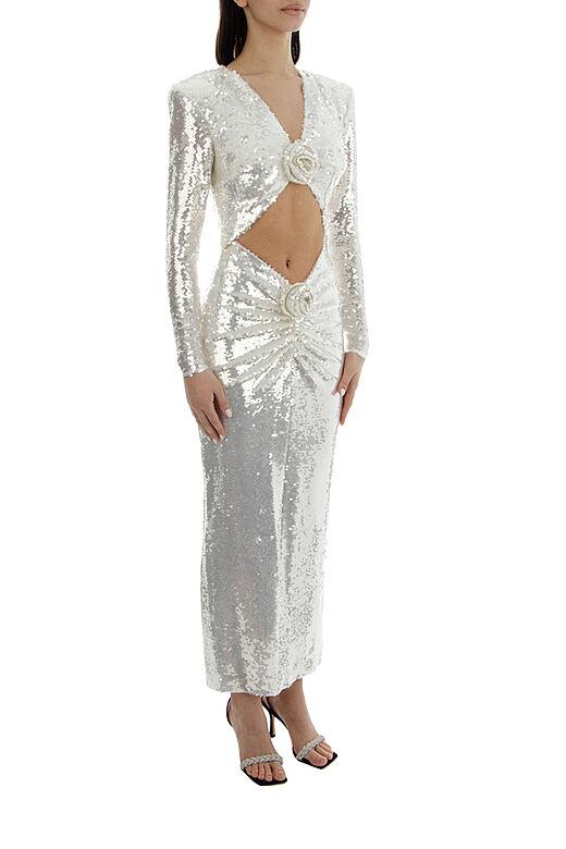 Amora™ Cathy Flower Payetli Midi Elbise