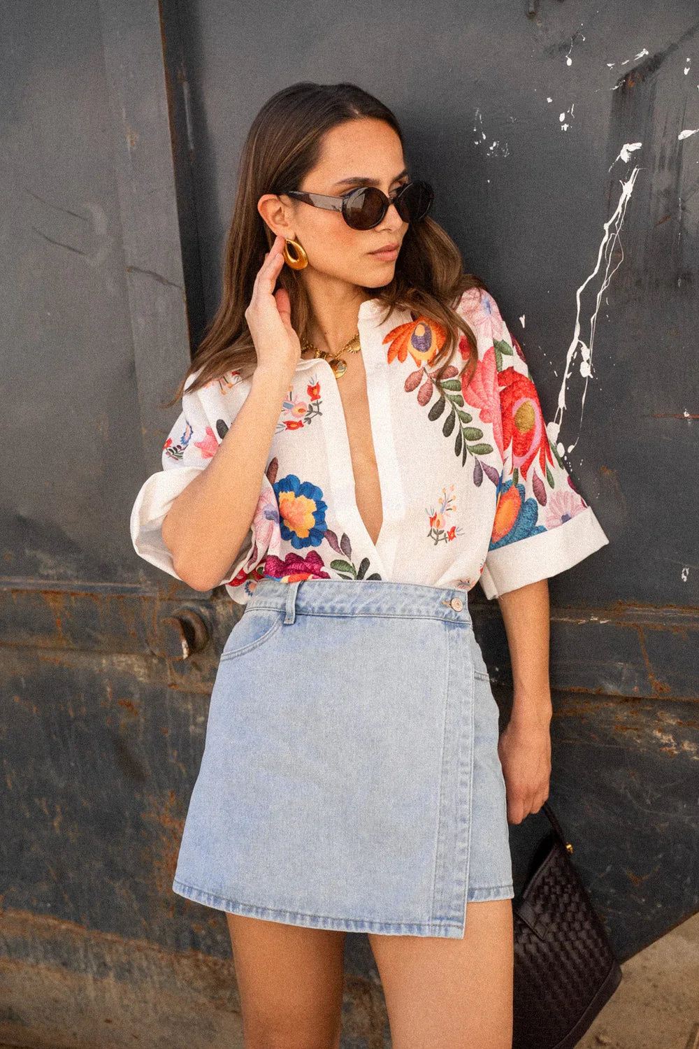 Amora™ Carla Floral Print Short-Sleeved Shirt