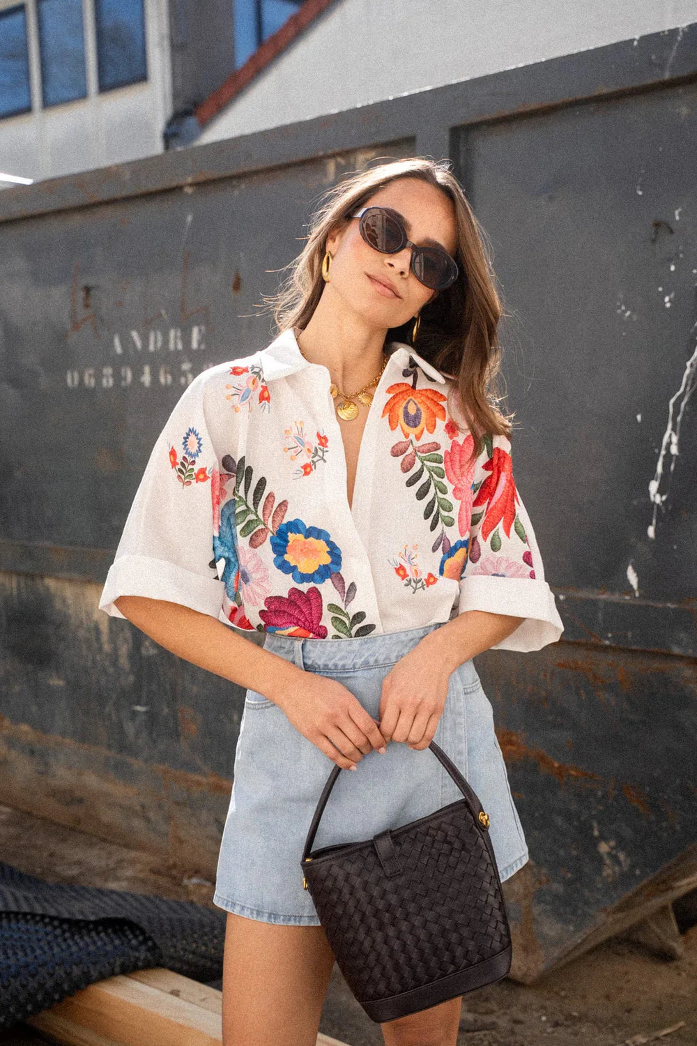 Amora™ Carla Floral Print Short-Sleeved Shirt