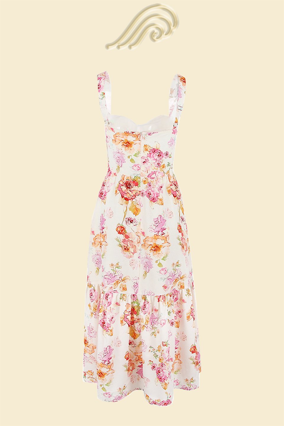 Amora™ Cottie Baskılı Flare Midi Elbise
