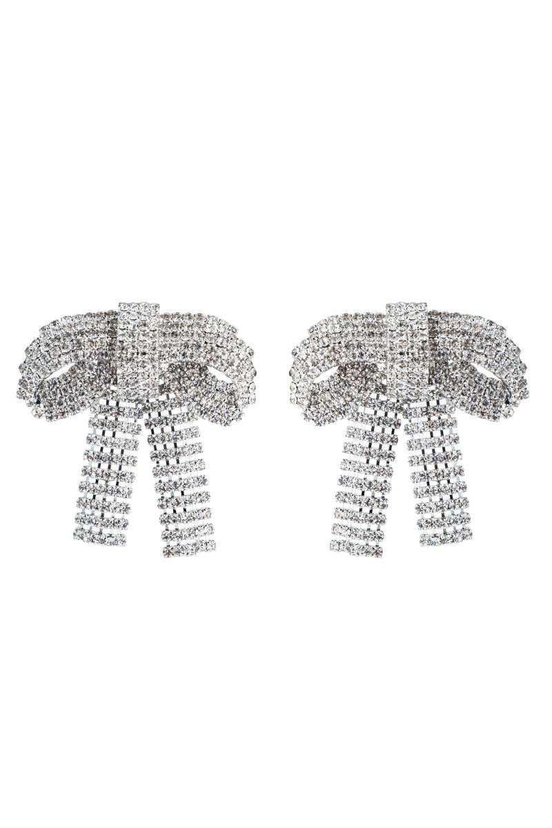 Amora™ Kristal İşlemeli Fiyonk Küpeler