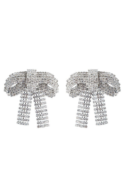 Amora™ Kristal İşlemeli Fiyonk Küpeler