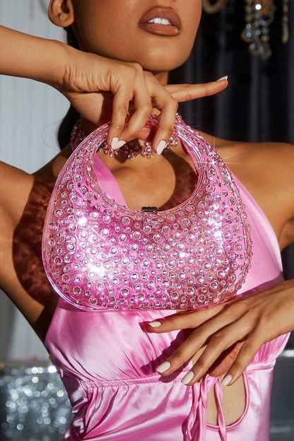Amora™ Diamante Süslemeli Akrilik Clutch Çanta
