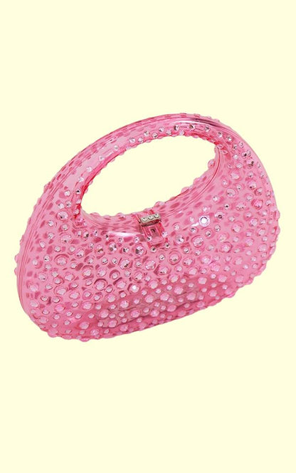 Amora™ Diamante Süslemeli Akrilik Clutch Çanta