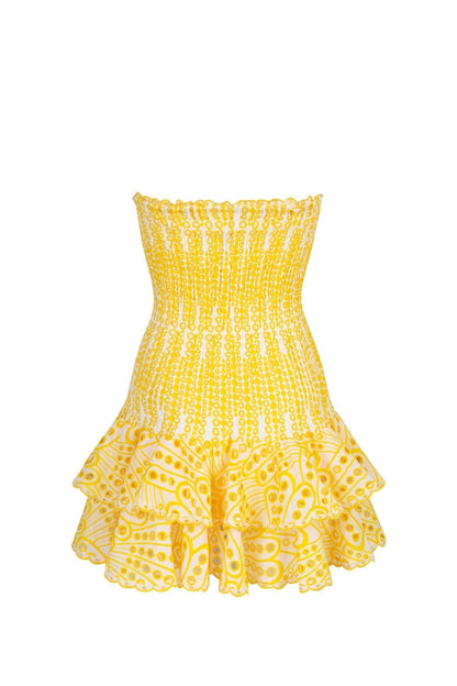 Amora™ Dolly İşlemeli Dantel Straplez Mini Bodycon Elbise