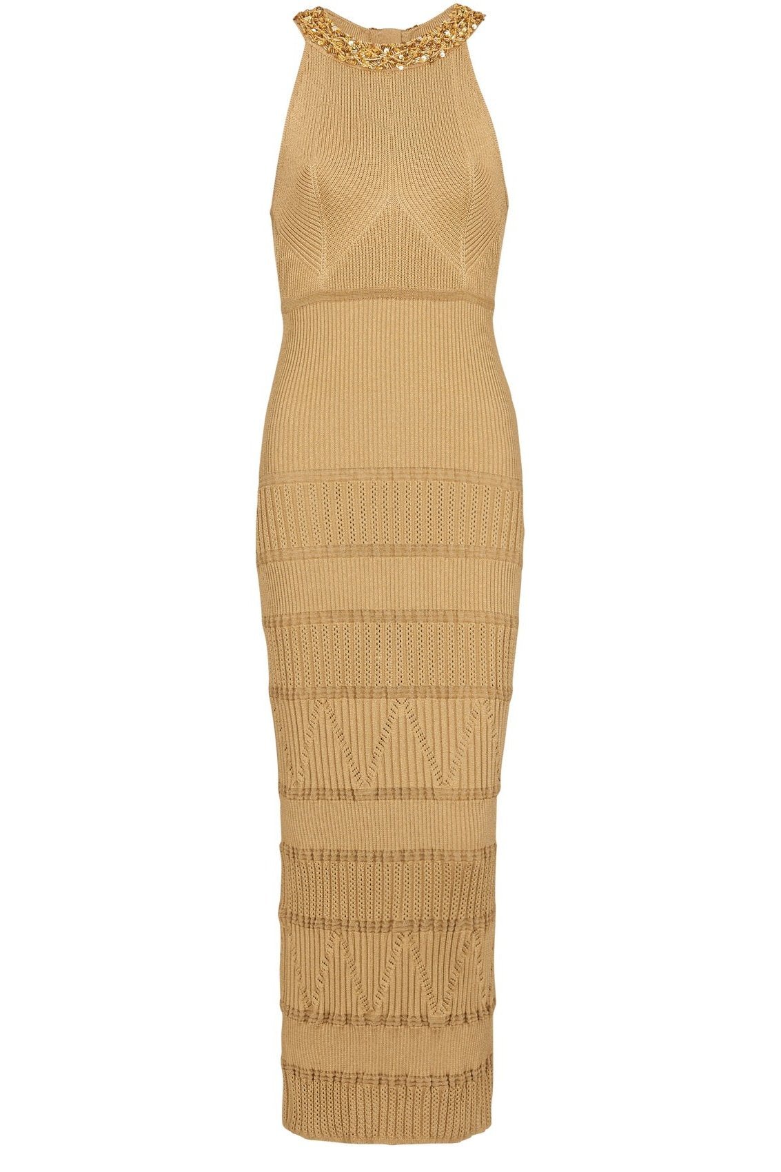 Amora™ Donna İşlemeli Turtleneck Midi Örgü Elbise