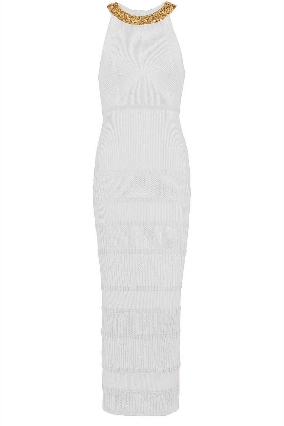 Amora™ Donna İşlemeli Turtleneck Midi Örgü Elbise