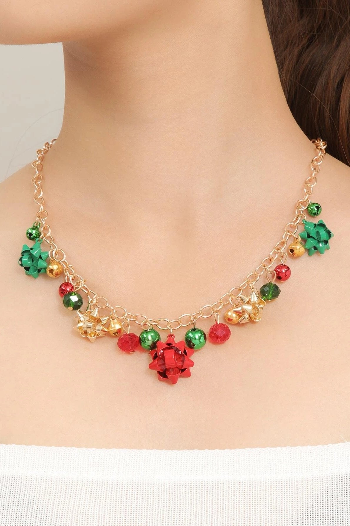 Amora™ Eileen Noel Jingle Bell Alaşım Çiçek Kolye