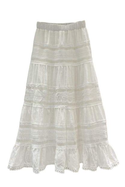 Amora™ Ellie Floral Dantel Kenarlı Midi Etek