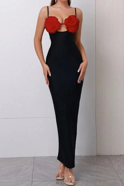 Amora™ Emily Çiçekli Bandaj Uzun Slip Elbise