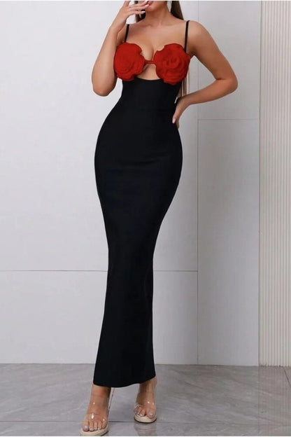 Amora™ Emily Çiçekli Bandaj Uzun Slip Elbise