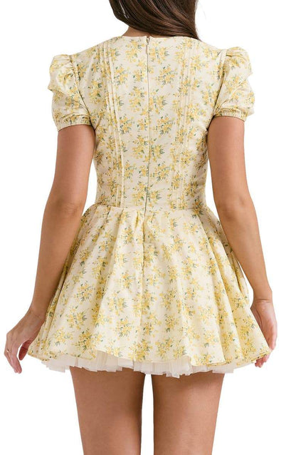 Amora™ Emily Çiçekli V Yaka Korse Mini Elbise