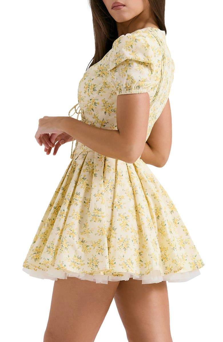 Amora™ Emily Çiçekli V Yaka Korse Mini Elbise