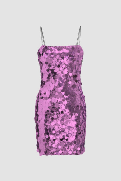 Amora™ Erica Sequins Metal Zincir Mini Elbise