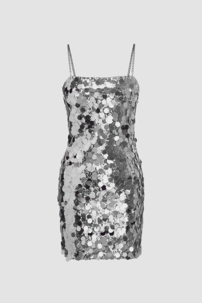 Amora™ Erica Sequins Metal Zincir Mini Elbise