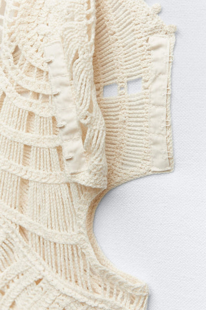 Amora™ Ethel Cut-out Tığ İşi Uzun Elbise