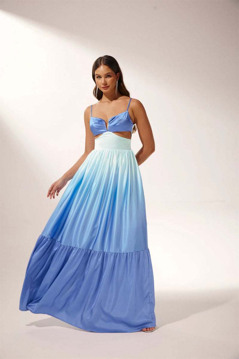 Amora™ Ethel Cut-out Gradient Maxi Slip Elbise