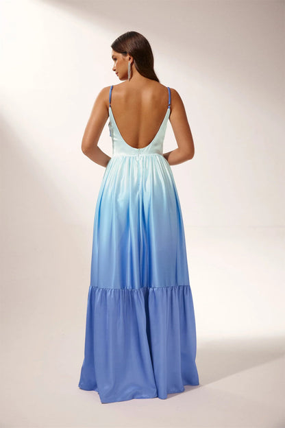Amora™ Ethel Cut-out Gradient Maxi Slip Elbise