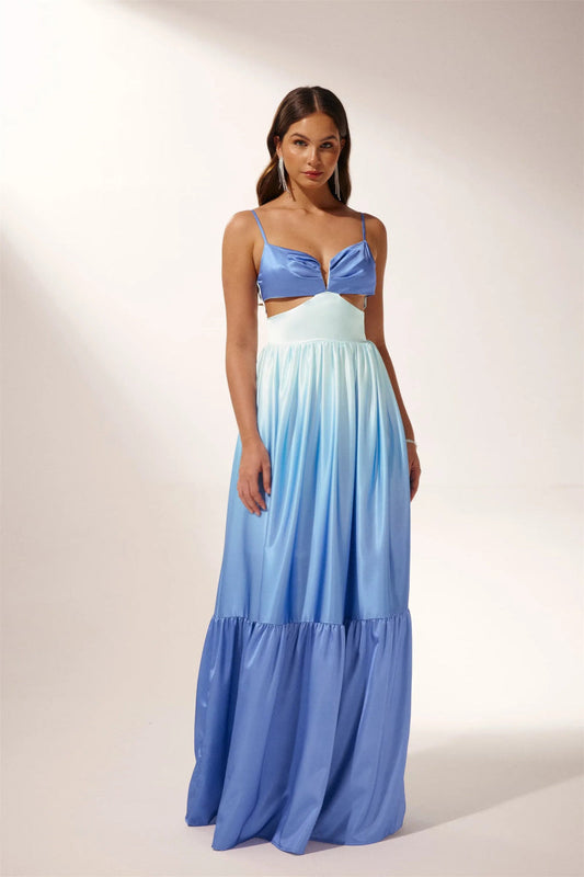 Amora™ Ethel Cut-out Gradient Maxi Slip Elbise