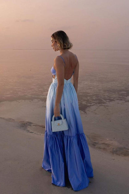Amora™ Ethel Cut-out Gradient Maxi Slip Elbise