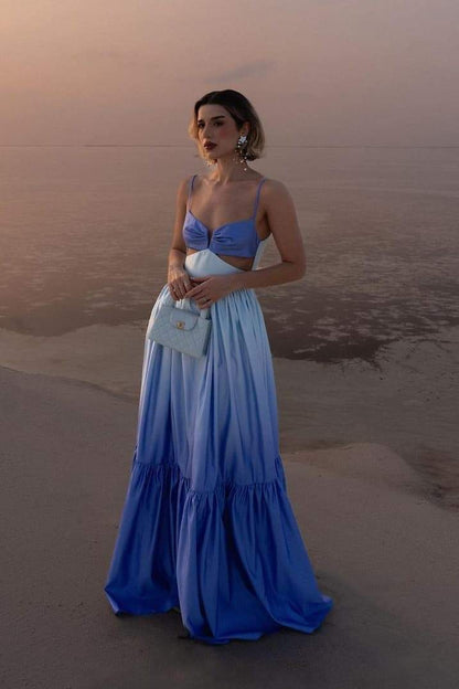 Amora™ Ethel Cut-out Gradient Maxi Slip Elbise