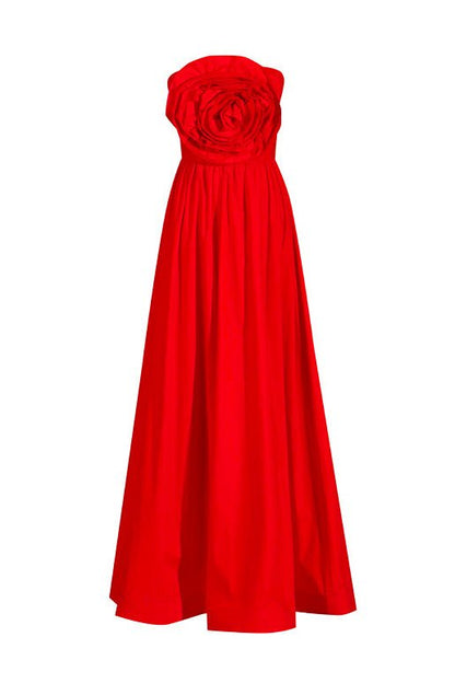 Amora™ Frederica Flower Straplez Uzun Elbise
