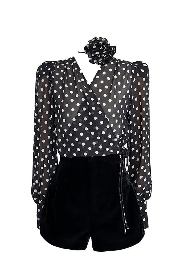 Amora™ Gilda Polka Dot Uzun Kollu Bluz