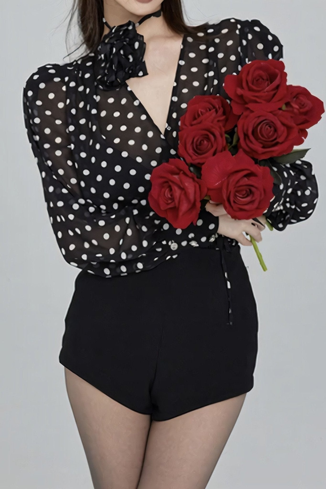 Amora™ Gilda Polka Dot Uzun Kollu Bluz