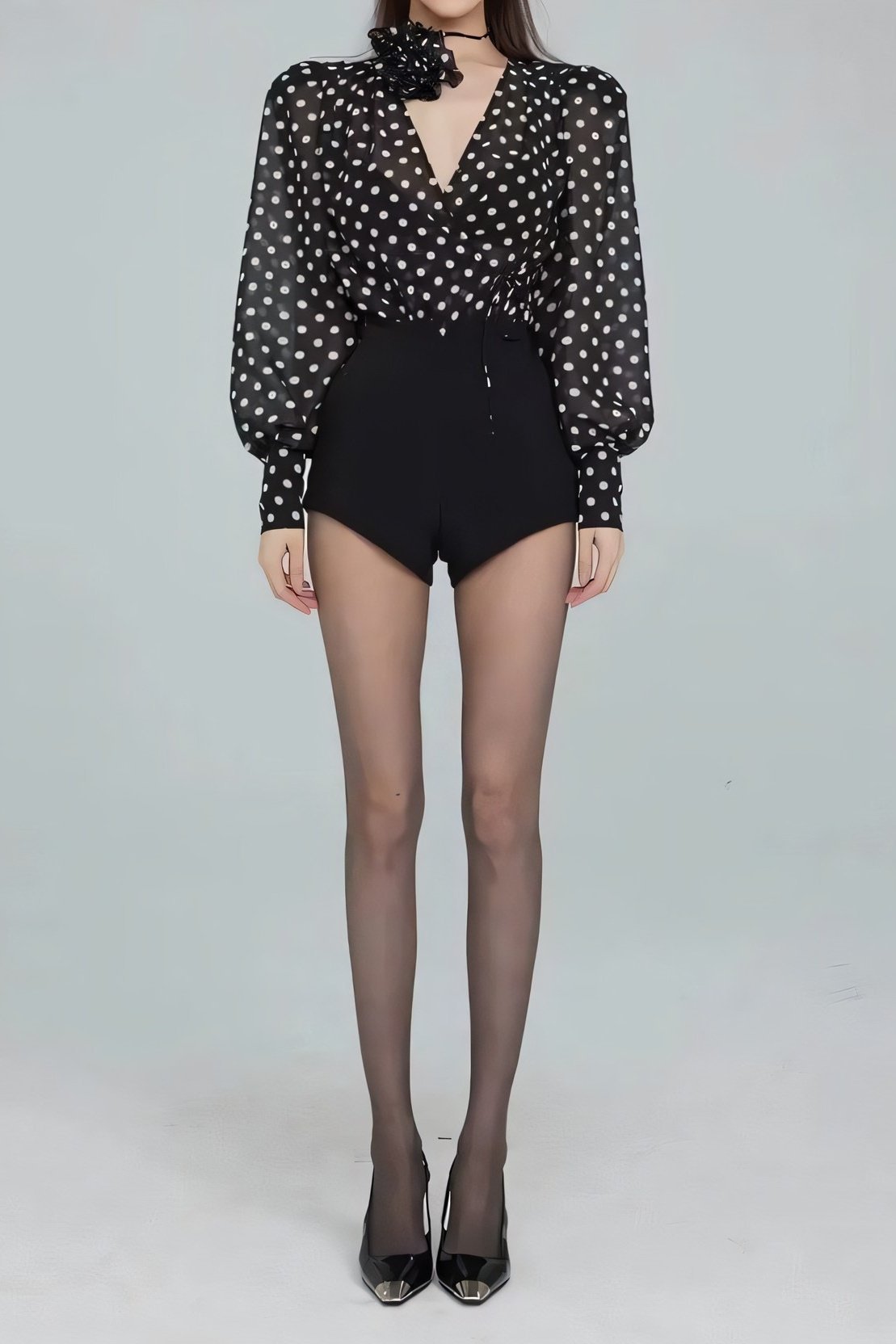 Amora™ Gilda Polka Dot Uzun Kollu Bluz