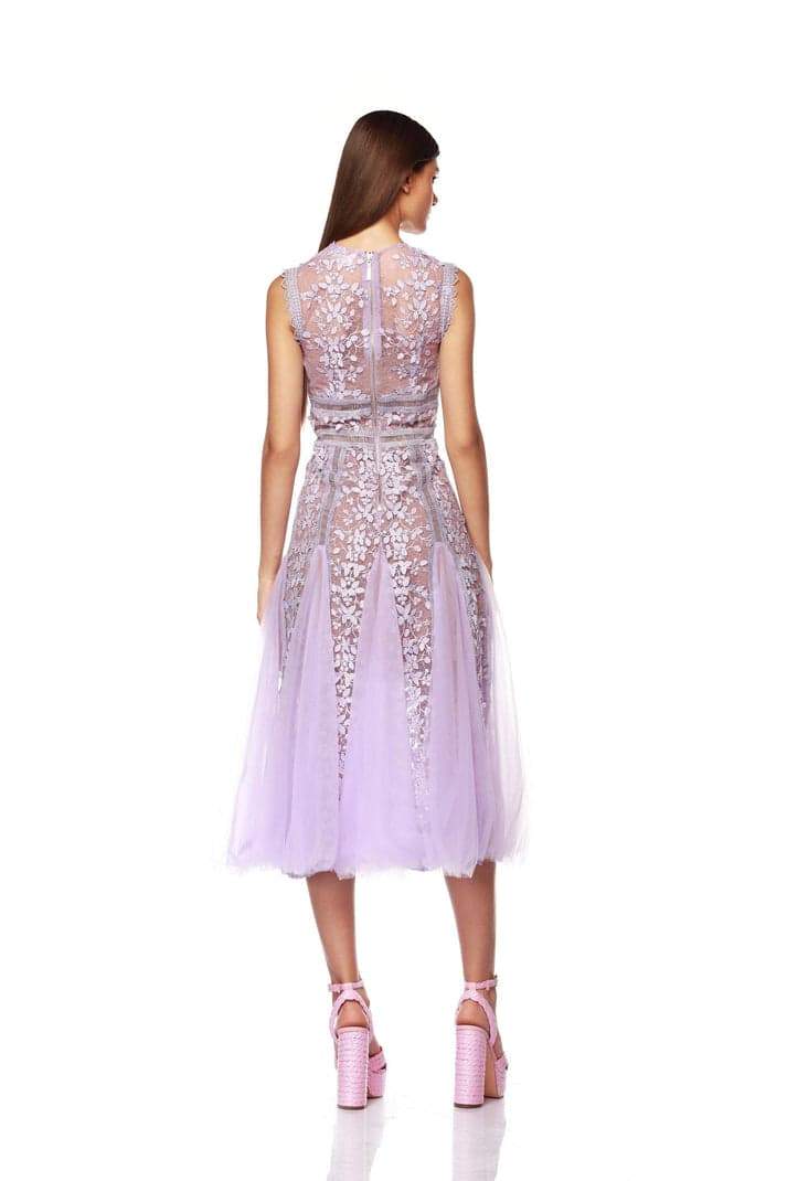 Amora™ Heather İşlemeli Dantel Midi Elbise