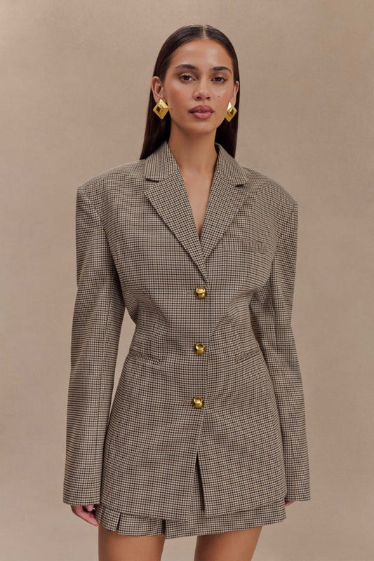 Amora™ Grid Buckle Blazer Jackets