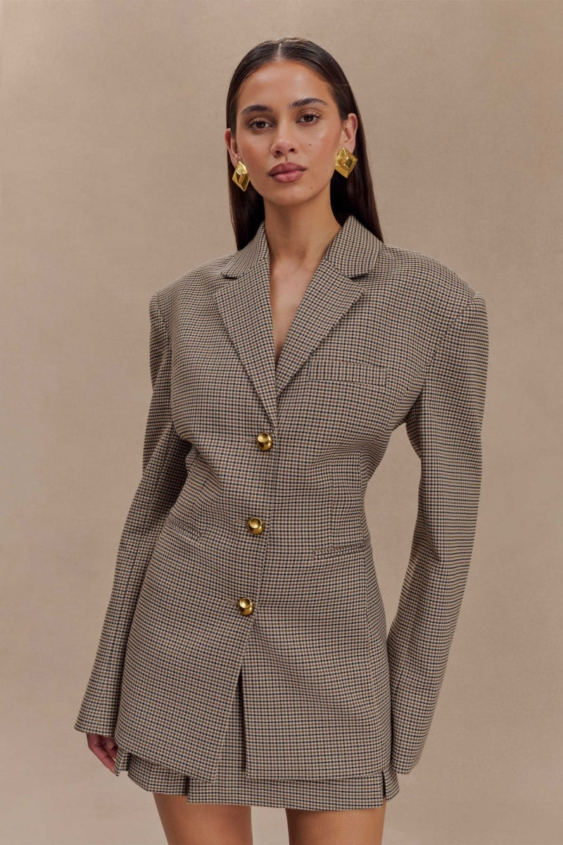 Amora™ Grid Buckle Blazer Jackets