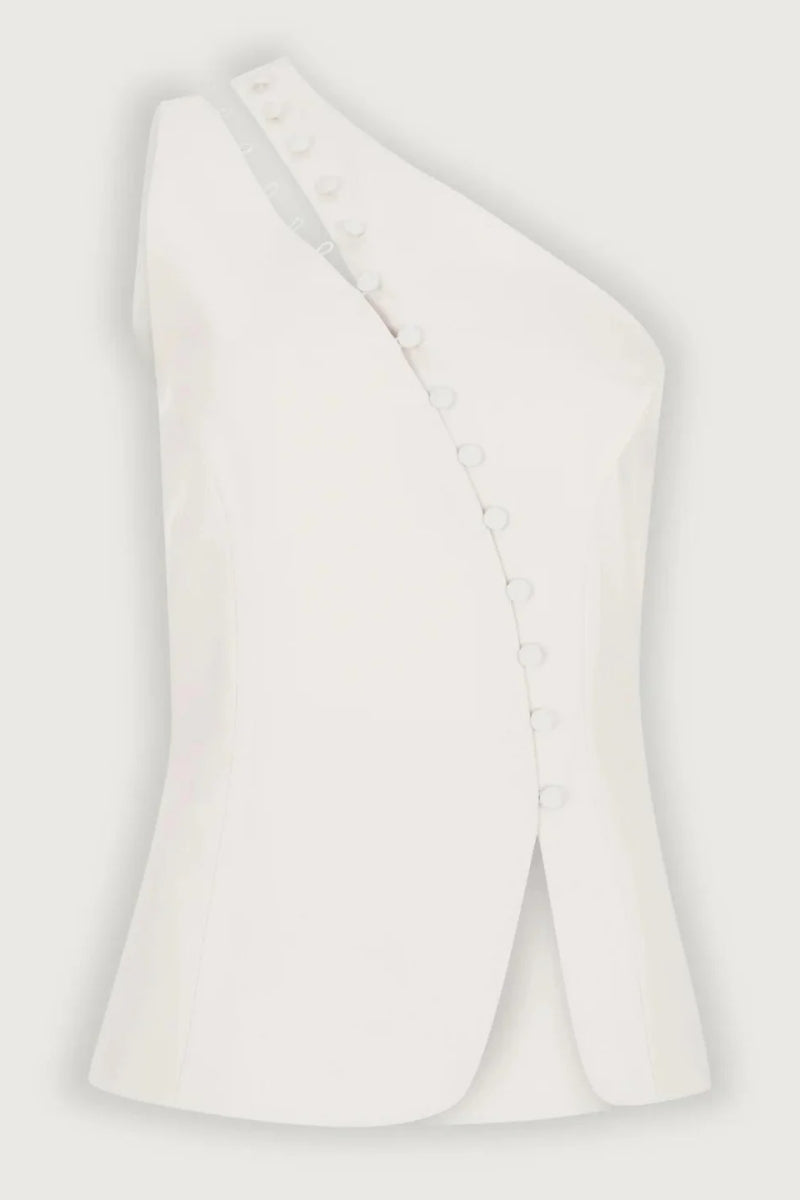 Amora™ Ascent One-Shoulder Button Detail Top