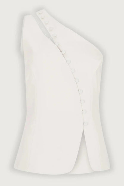 Amora™ Ascent One-Shoulder Button Detail Top