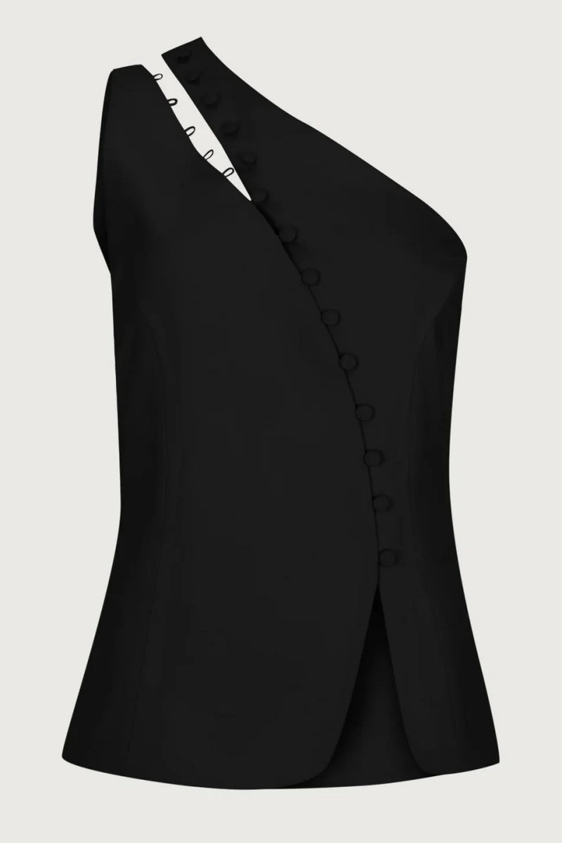 Amora™ Ascent One-Shoulder Button Detail Top