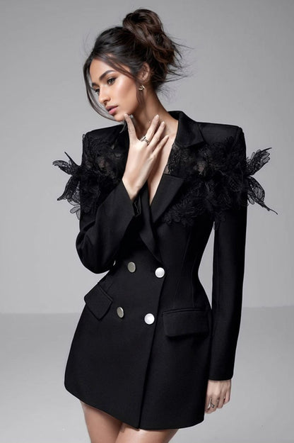 Amora™ Joanne Dantel Mini Blazer Elbise