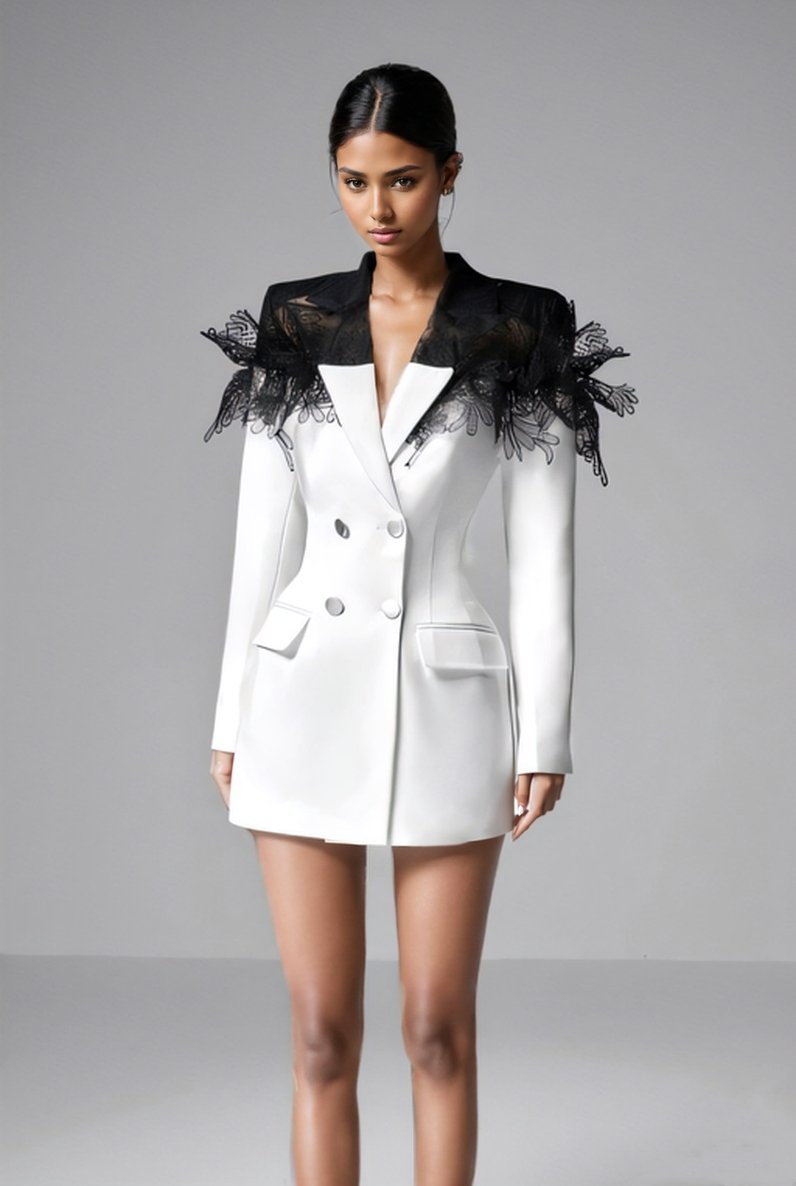 Amora™ Joanne Dantel Mini Blazer Elbise