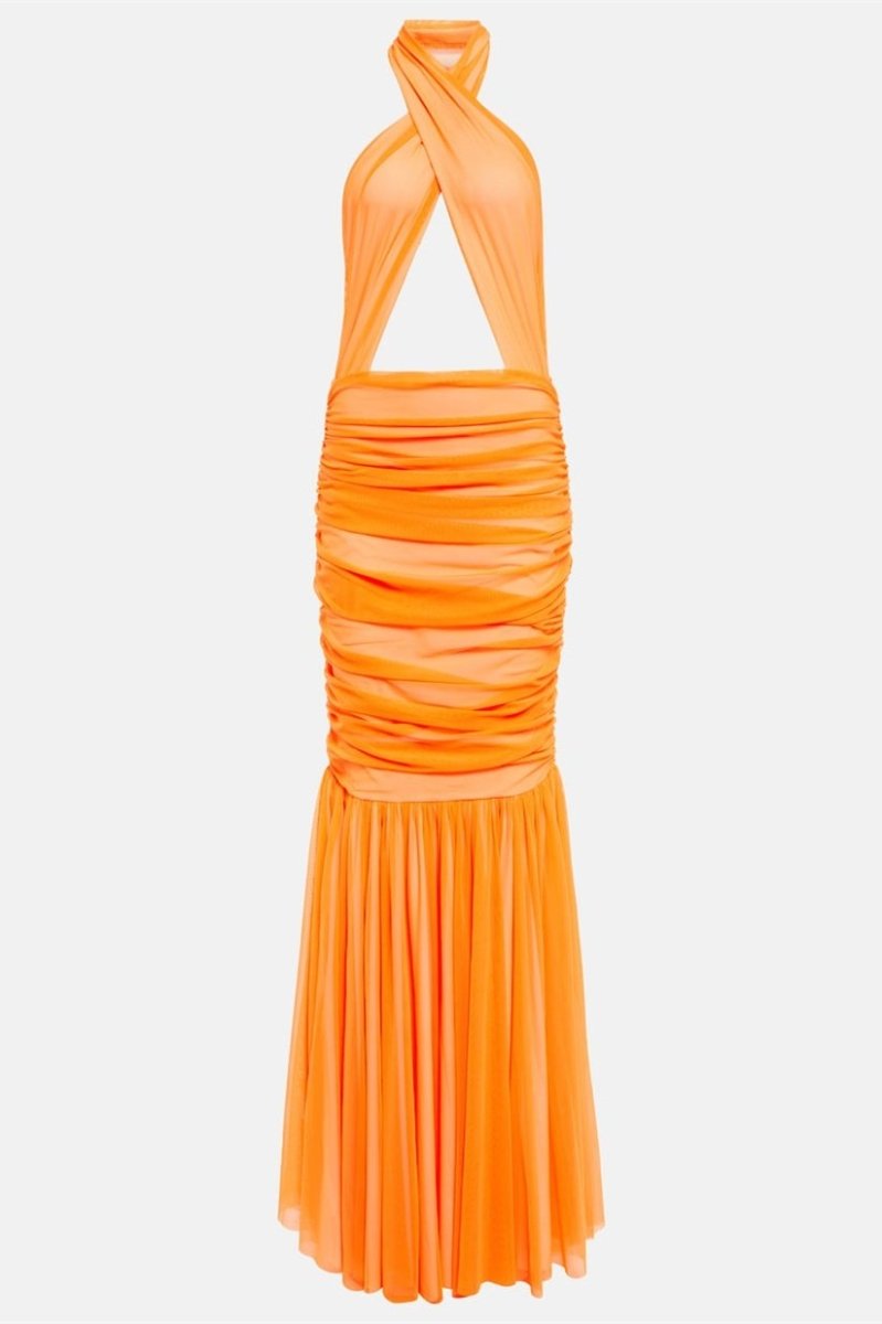 Amora™ Jodie Cross Halter Yaka Uzun Elbise