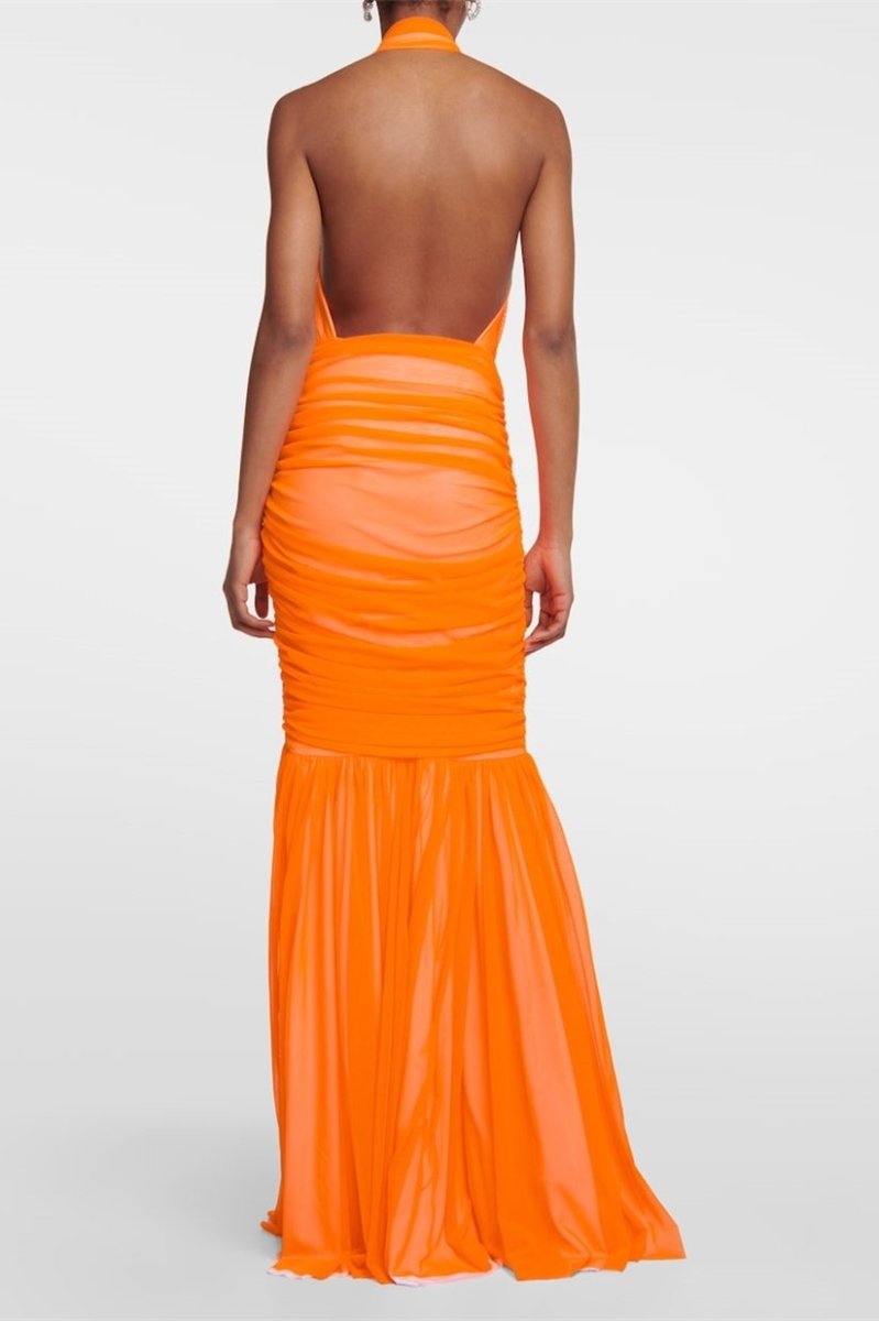 Amora™ Jodie Cross Halter Yaka Uzun Elbise