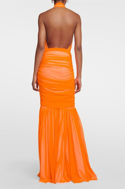 Amora™ Jodie Cross Halter Yaka Uzun Elbise