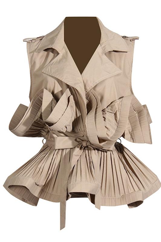 Amora™ Suzanne Yaka Yaka Volanlı Polyester Üst