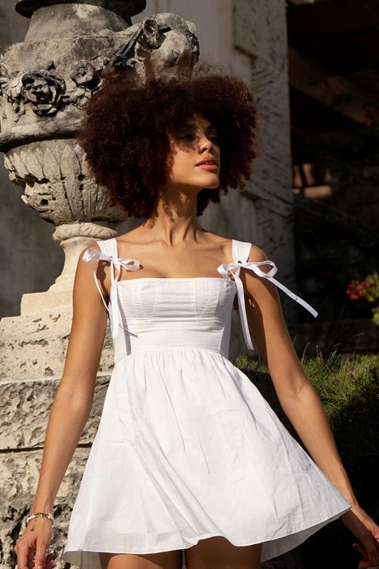 Amora™ Kayla Fiyonklu Omuz Askılı Mini Elbise