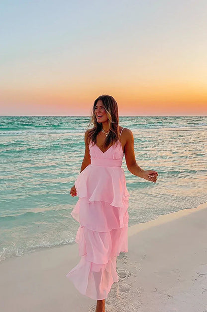 Amora™ Shayla Uzun Elbise - Pembe