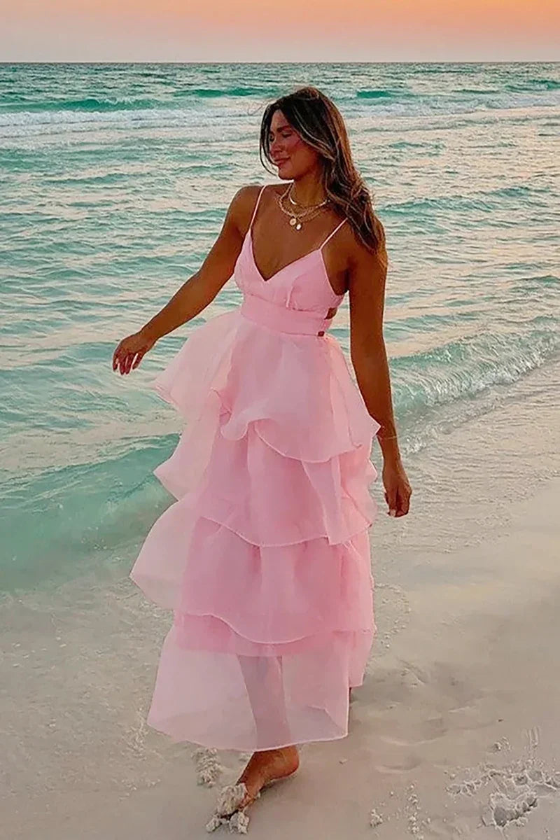 Amora™ Shayla Uzun Elbise - Pembe
