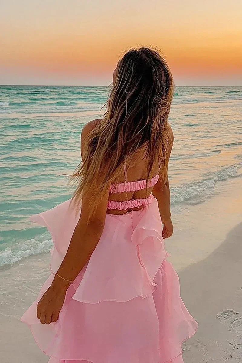 Amora™ Shayla Uzun Elbise - Pembe