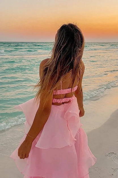 Amora™ Shayla Uzun Elbise - Pembe