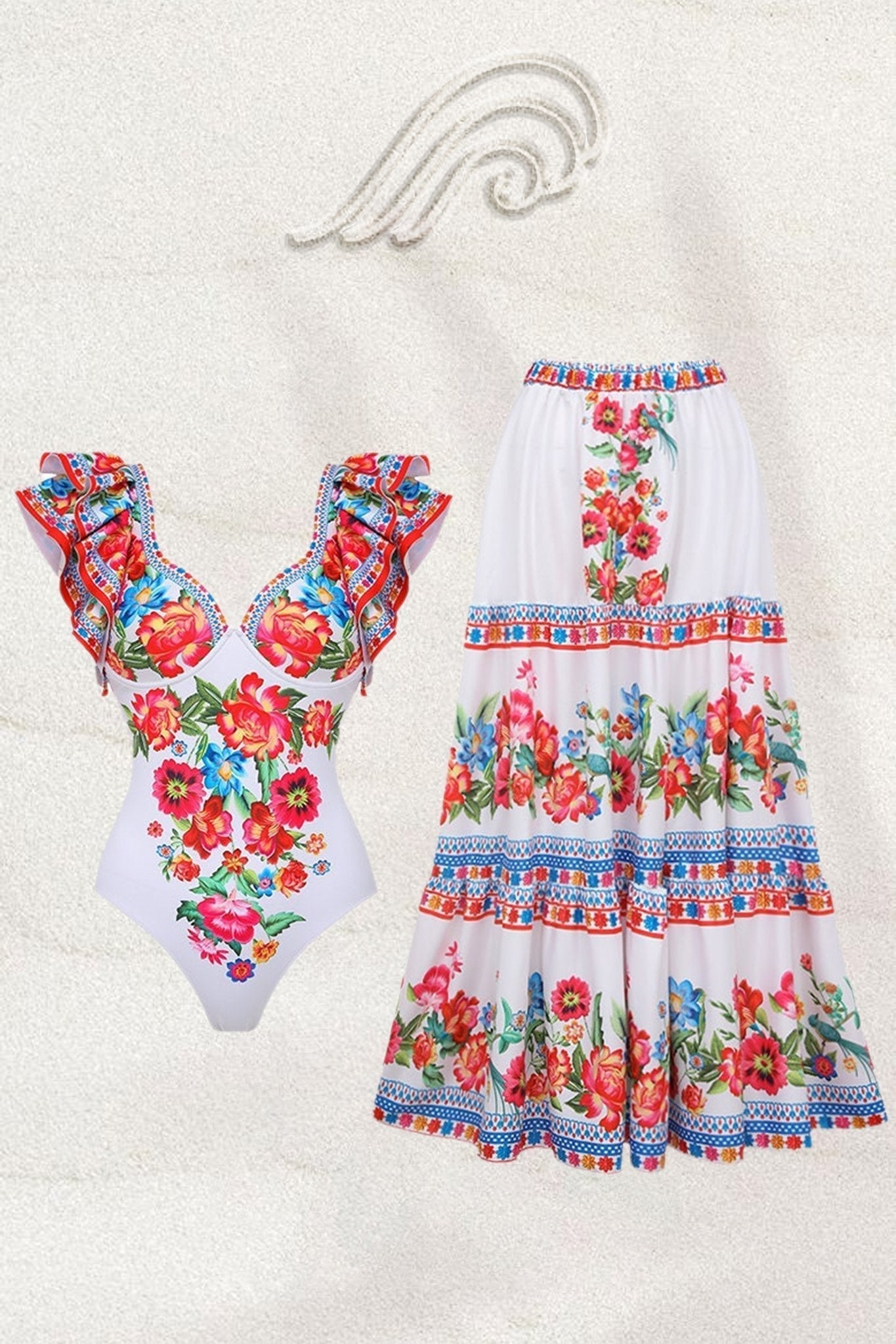 Amora™ Livia Vintage Floral Baskılı İki Parça Mayo Takımı